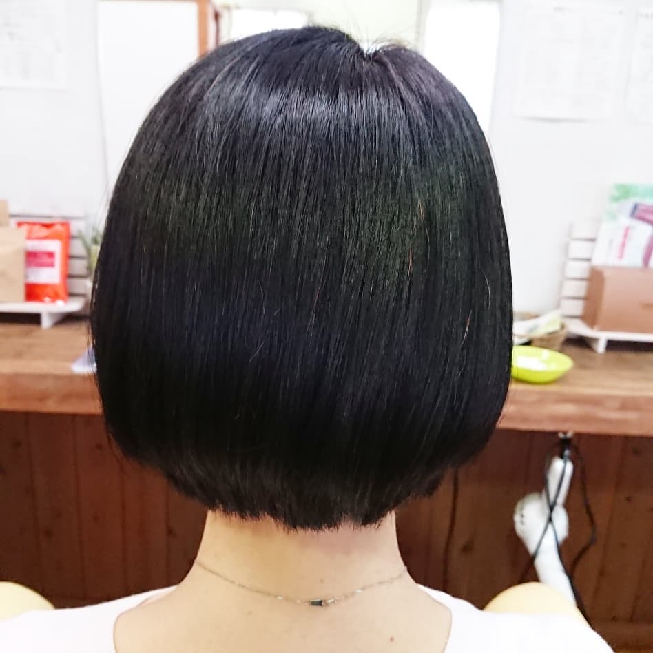 浜松市南区　ヘアサロン・ノイ　ヘナの染まり方