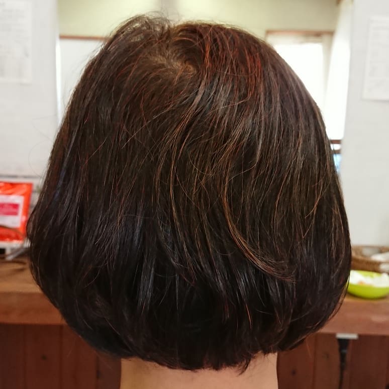 浜松市南区　ヘアサロン・ノイ  ヘナの染まり方